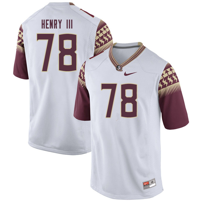 Men #78 Ira Henry III Florida State Seminoles College Football Jerseys Sale-White - Click Image to Close
